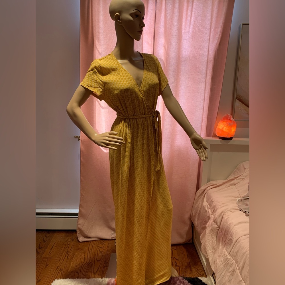 Olivaceous wrap dress